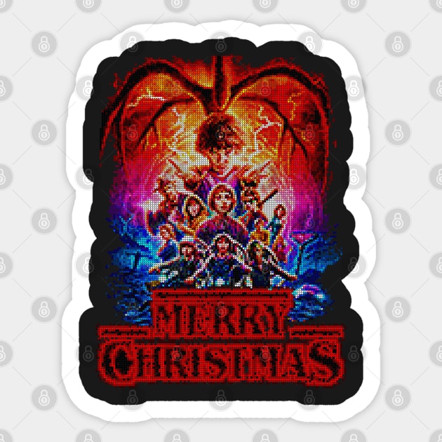 Stranger Things Ugly Christmas Sweater Sticker by HappyLlama